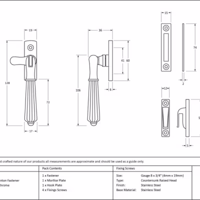 Polished Chrome Locking Hinton Fastener - Image 5
