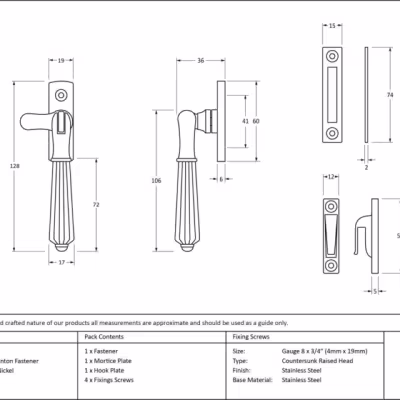 Polished Nickel Locking Hinton Fastener - Image 3