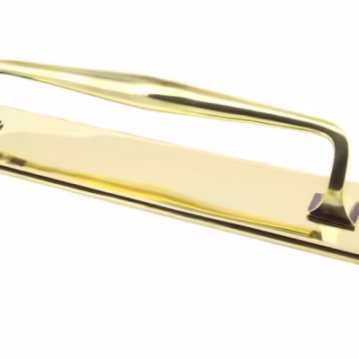 Aged Brass 425mm Art Deco Pull Handle on Backplate