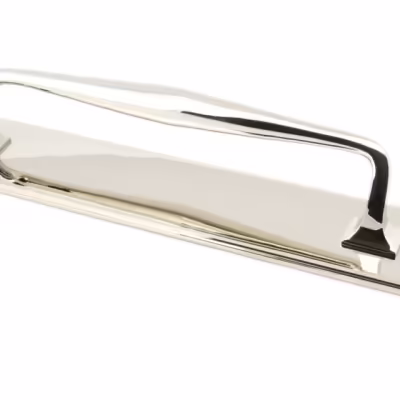 Polished Nickel 425mm Art Deco Pull Handle on Backplate