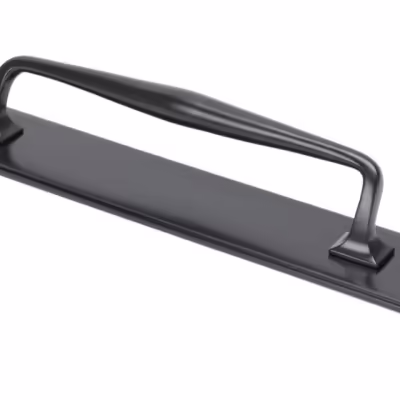 Aged Bronze 425mm Art Deco Pull Handle on Backplate
