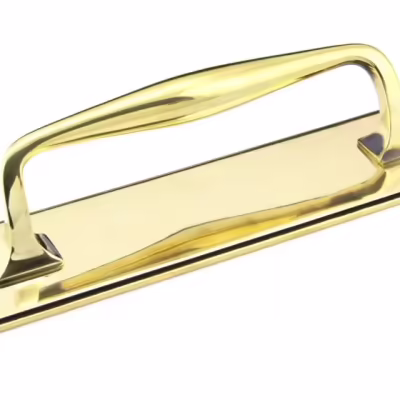 Aged Brass 300mm Art Deco Pull Handle on Backplate
