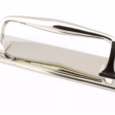 Polished Nickel 300mm Art Deco Pull Handle on Backplate