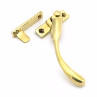 Polished Brass Night-Vent Locking Peardrop Fastener - RH