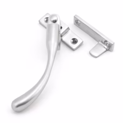 Satin Chrome Night-Vent Locking Peardrop Fastener - LH