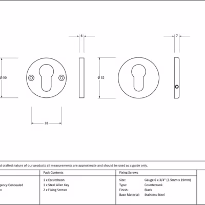 Black 52mm Regency Concealed Escutcheon - Image 3