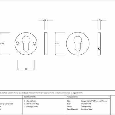 Aged Brass 52mm Regency Concealed Escutcheon - Image 4