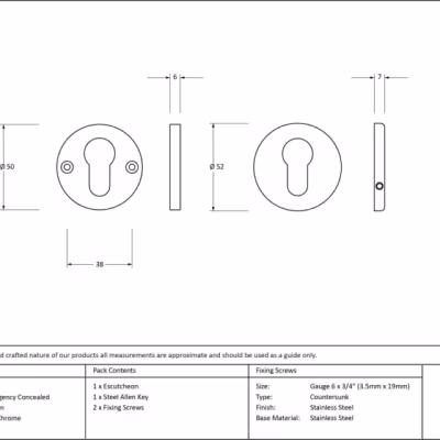Polished Chrome 52mm Regency Concealed Escutcheon - Image 4