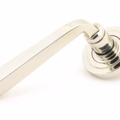 Polished Nickel Avon Round Lever on Rose Set (Art Deco)