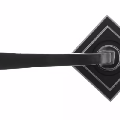 Black Avon Round Lever on Rose Set (Square) - Image 3