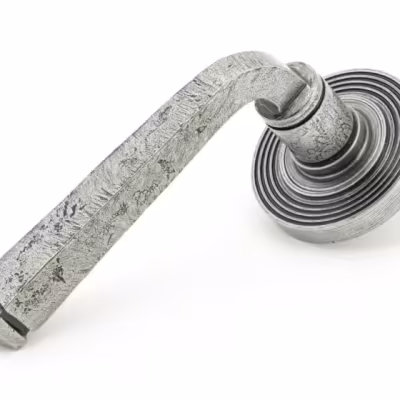 Pewter Avon Round Lever on Rose Set (Beehive)
