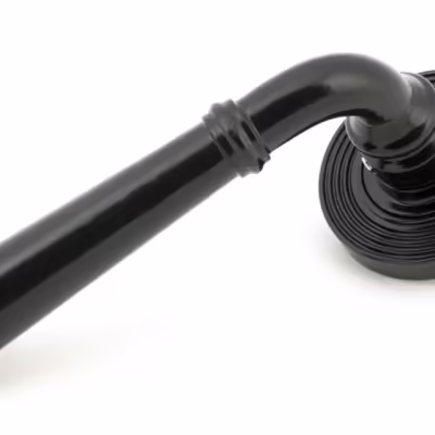 Black Regency Lever on Rose Set (Beehive)