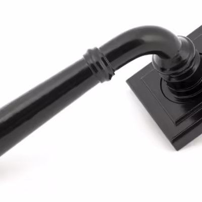 Black Regency Lever on Rose Set (Square)