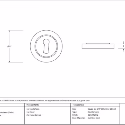 Aged Brass Round Escutcheon (Plain) - Image 4