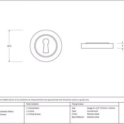 Polished Chrome Round Escutcheon (Plain) - Image 5