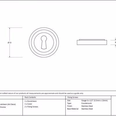 Polished Chrome Round Escutcheon (Art Deco) - Image 3