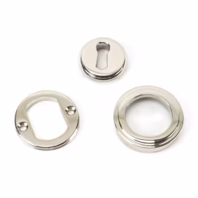 Polished Nickel Round Escutcheon (Art Deco) - Image 3