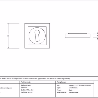 Black Round Escutcheon (Square) - Image 5