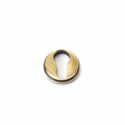 Aged Brass Round Euro Escutcheon (Art Deco) - Image 4