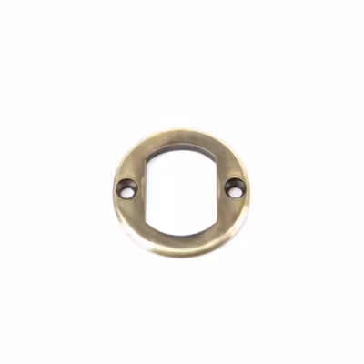 Aged Brass Round Euro Escutcheon (Art Deco) - Image 6