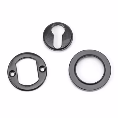 Black Round Euro Escutcheon (Plain) - Image 3