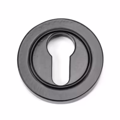 Black Round Euro Escutcheon (Plain)