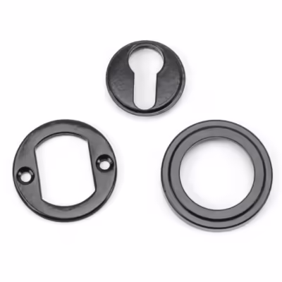Black Round Euro Escutcheon (Art Deco) - Image 3