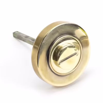Aged Brass Round Thumbturn Set (Plain) - Image 3