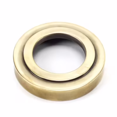 Aged Brass Round Thumbturn Set (Art Deco) - Image 4
