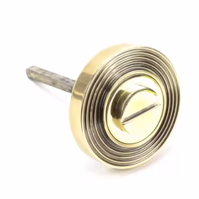 Aged Brass Round Thumbturn Set (Beehive) - Image 3