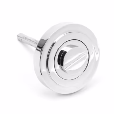 Polished Chrome Round Thumbturn Set (Art Deco) - Image 3