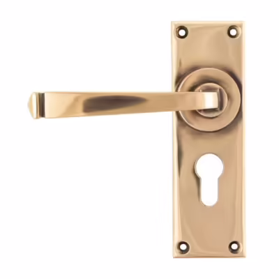 Polished Bronze Avon Lever Euro Lock Set