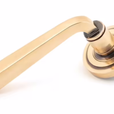 Polished Bronze Avon Round Lever on Rose Set (Art Deco)