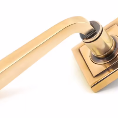 Polished Bronze Avon Round Lever on Rose Set (Square)
