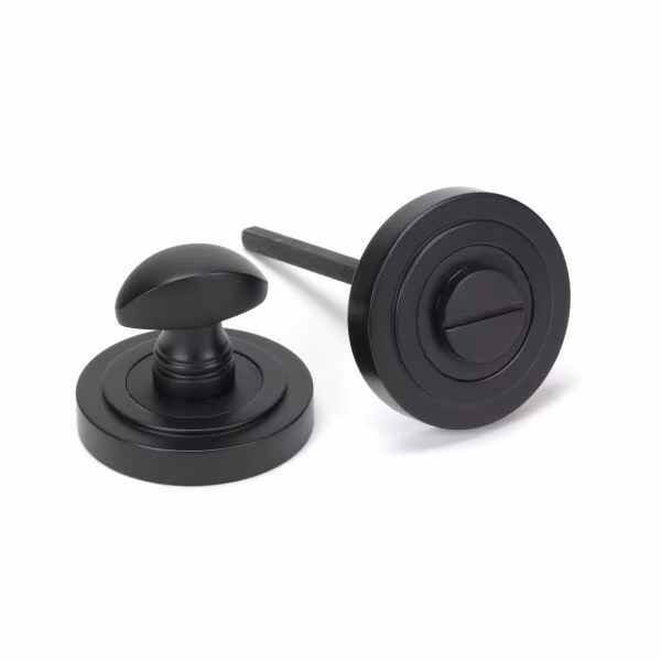 Aged Bronze Round Thumbturn Set (Art Deco)