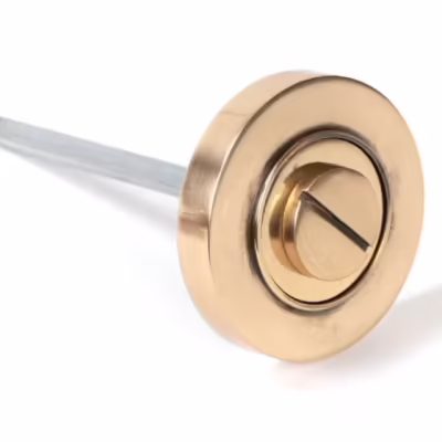 Polished Bronze Round Thumbturn Set (Plain) - Image 3