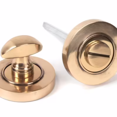 Polished Bronze Round Thumbturn Set (Plain)