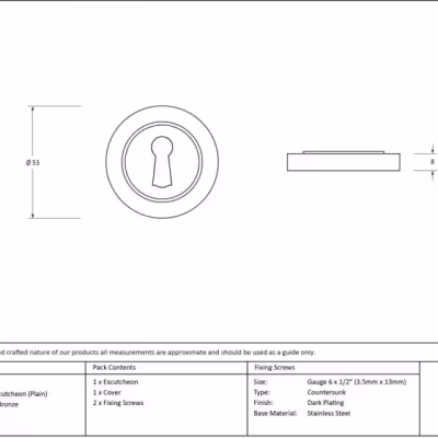 Polished Bronze Round Escutcheon (Plain) - Image 3