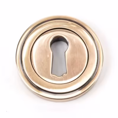Polished Bronze Round Escutcheon (Art Deco)
