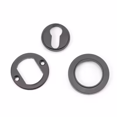 Aged Bronze Round Euro Escutcheon (Plain) - Image 3
