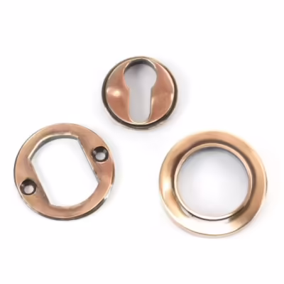 Polished Bronze Round Euro Escutcheon (Plain) - Image 3