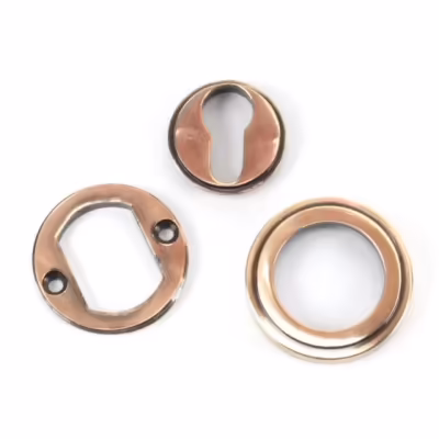 Polished Bronze Round Euro Escutcheon (Art Deco) - Image 3