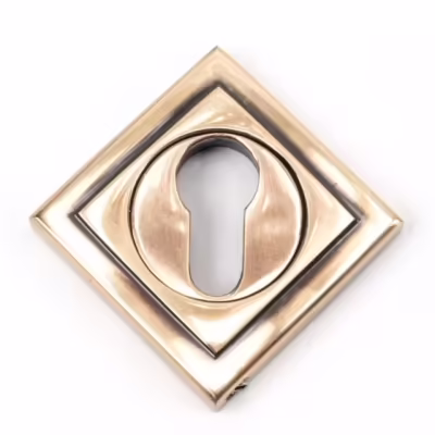 Polished Bronze Round Euro Escutcheon (Square) - Image 3
