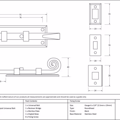 Black 4" Monkeytail Universal Bolt - Image 4