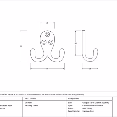 Polished Bronze Celtic Double Robe Hook - Image 2