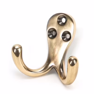Polished Bronze Celtic Double Robe Hook - Image 1