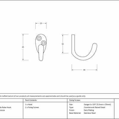 Polished Bronze Celtic Single Robe Hook - Image 2