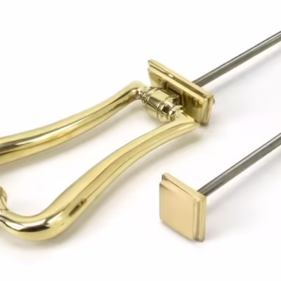 Polished Brass Slimline Art Deco Door Knocker - Image 4