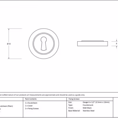 Matt Black Round Escutcheon (Plain) - Image 4
