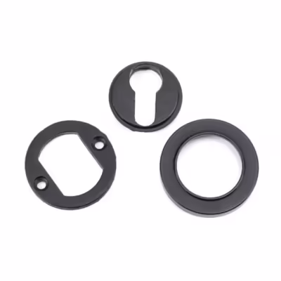 Matt Black Round Euro Escutcheon (Plain) - Image 3